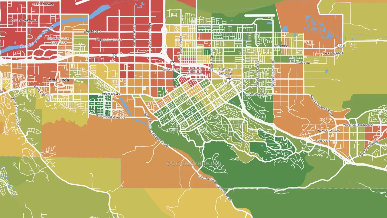 92373, CA Map of Theft Rates