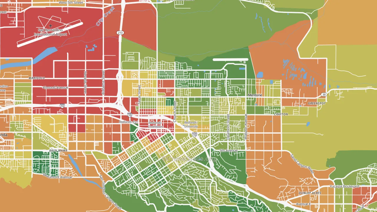 92374, CA Map of Theft Rates