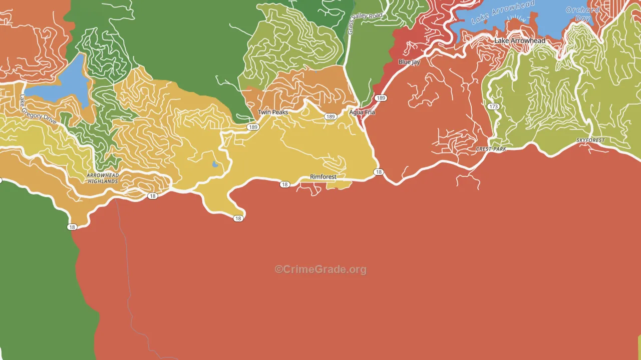 92378, CA Map of Theft Rates