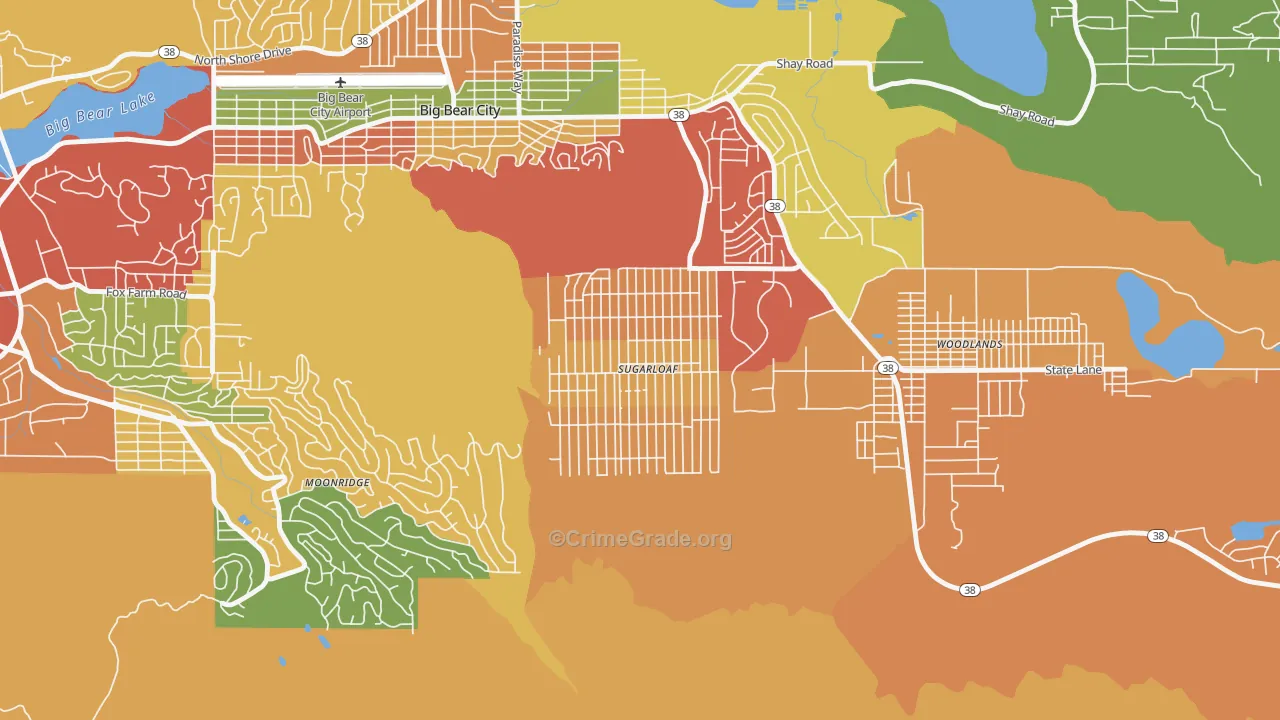 92386, CA Map of Theft Rates