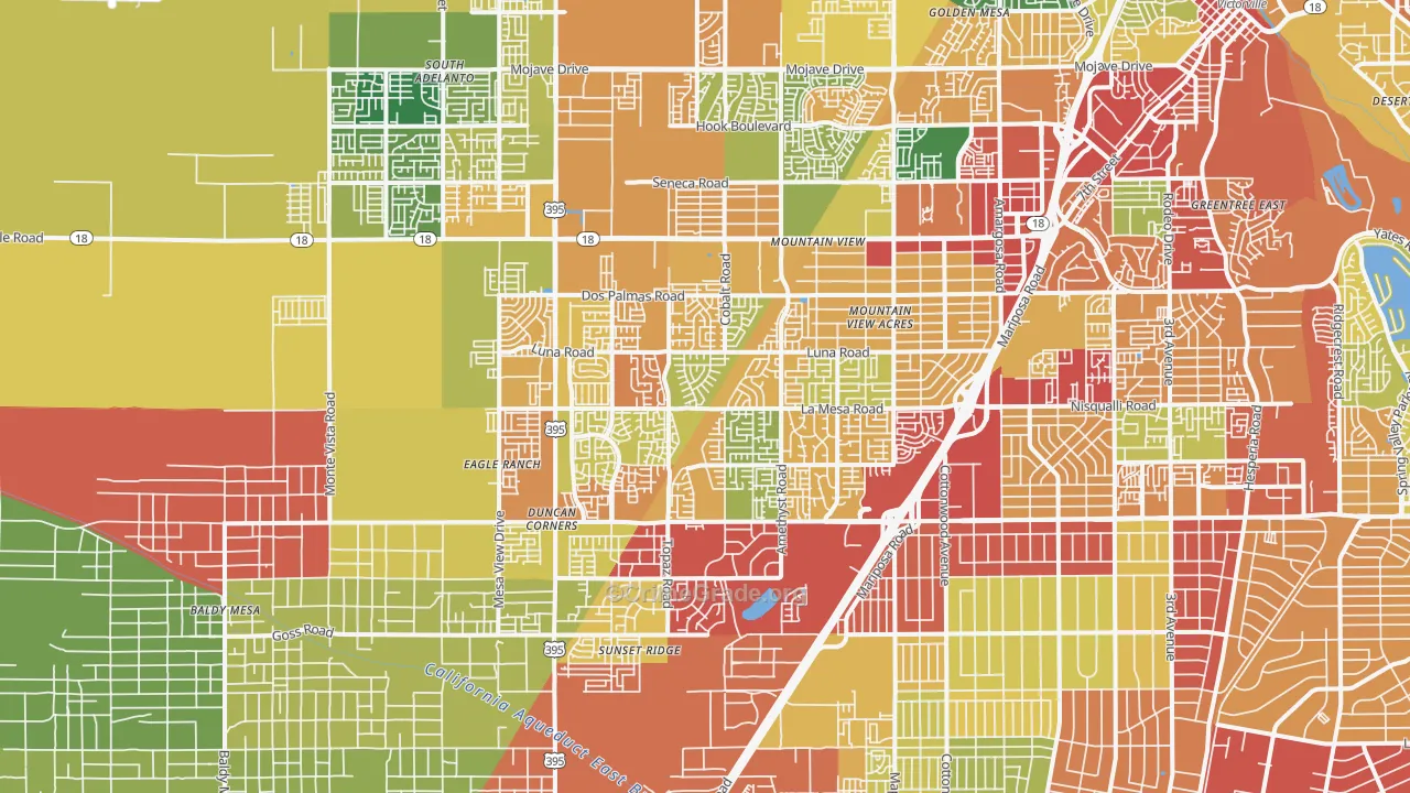 92392, CA Map of Theft Rates