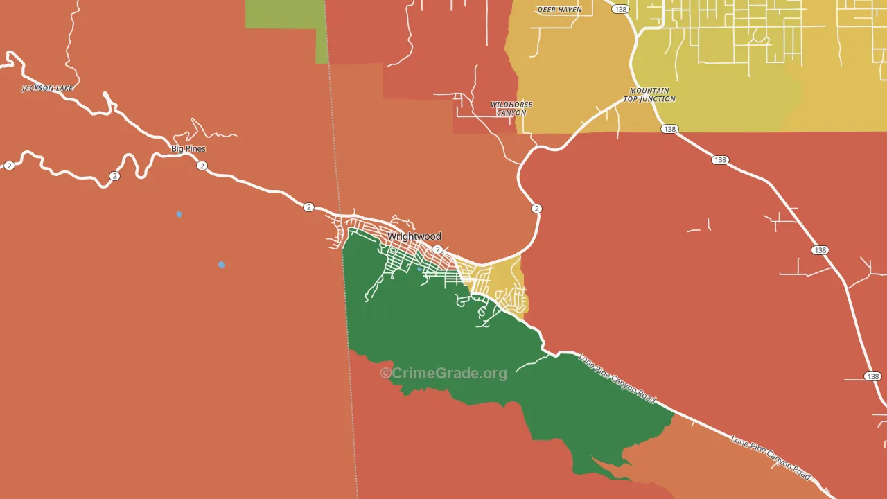 92397, CA Map of Theft Rates