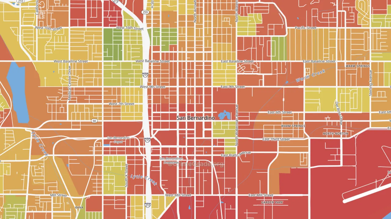 92401, CA Map of Theft Rates