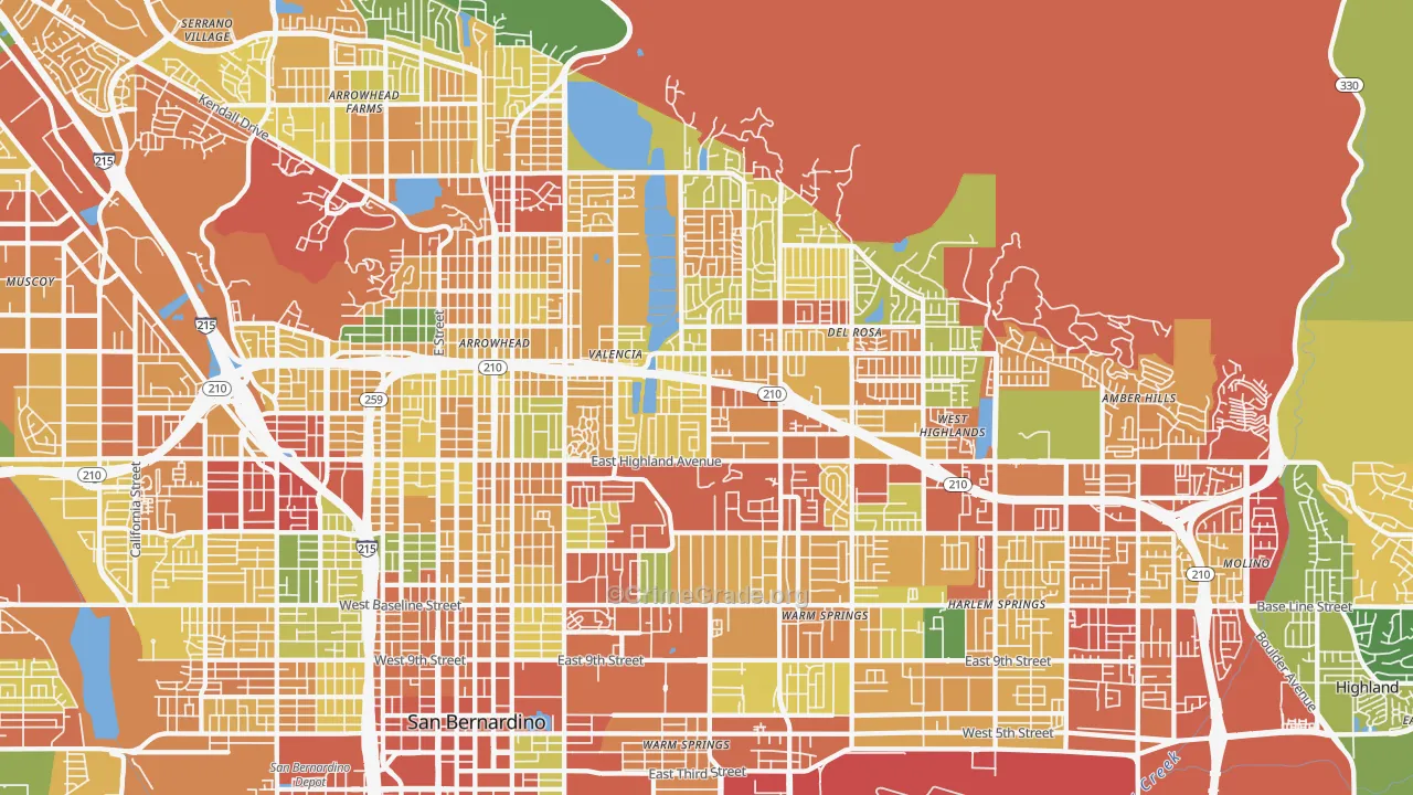 92404, CA Map of Theft Rates