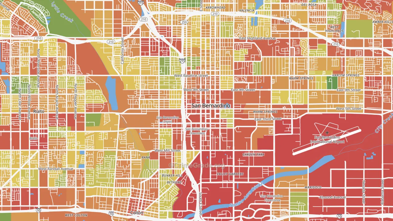 92410, CA Map of Theft Rates