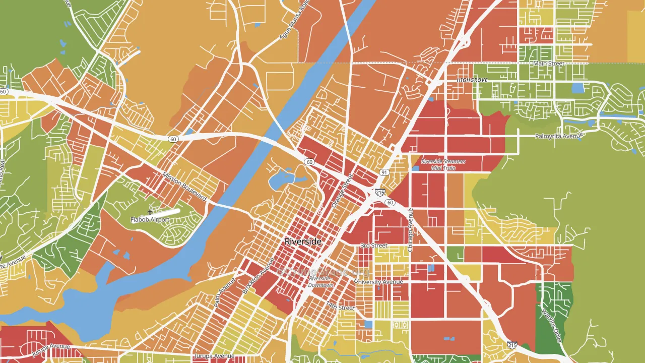 92501, CA Map of Theft Rates