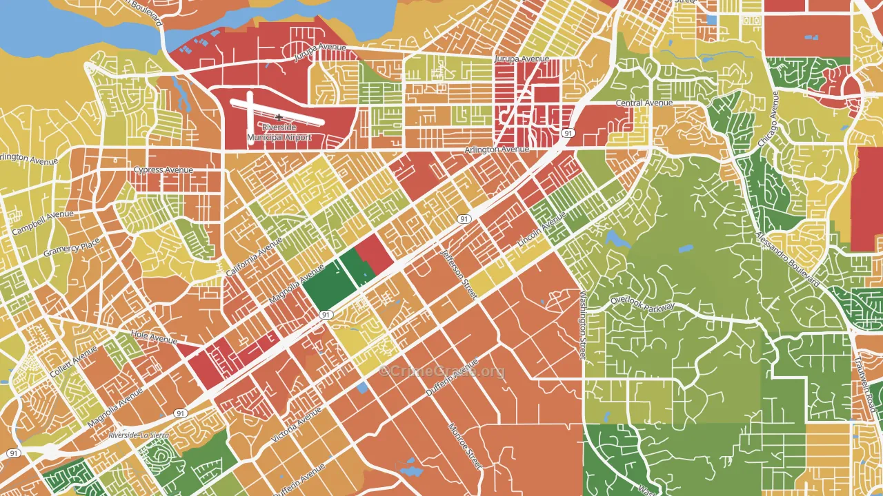 92504, CA Map of Theft Rates