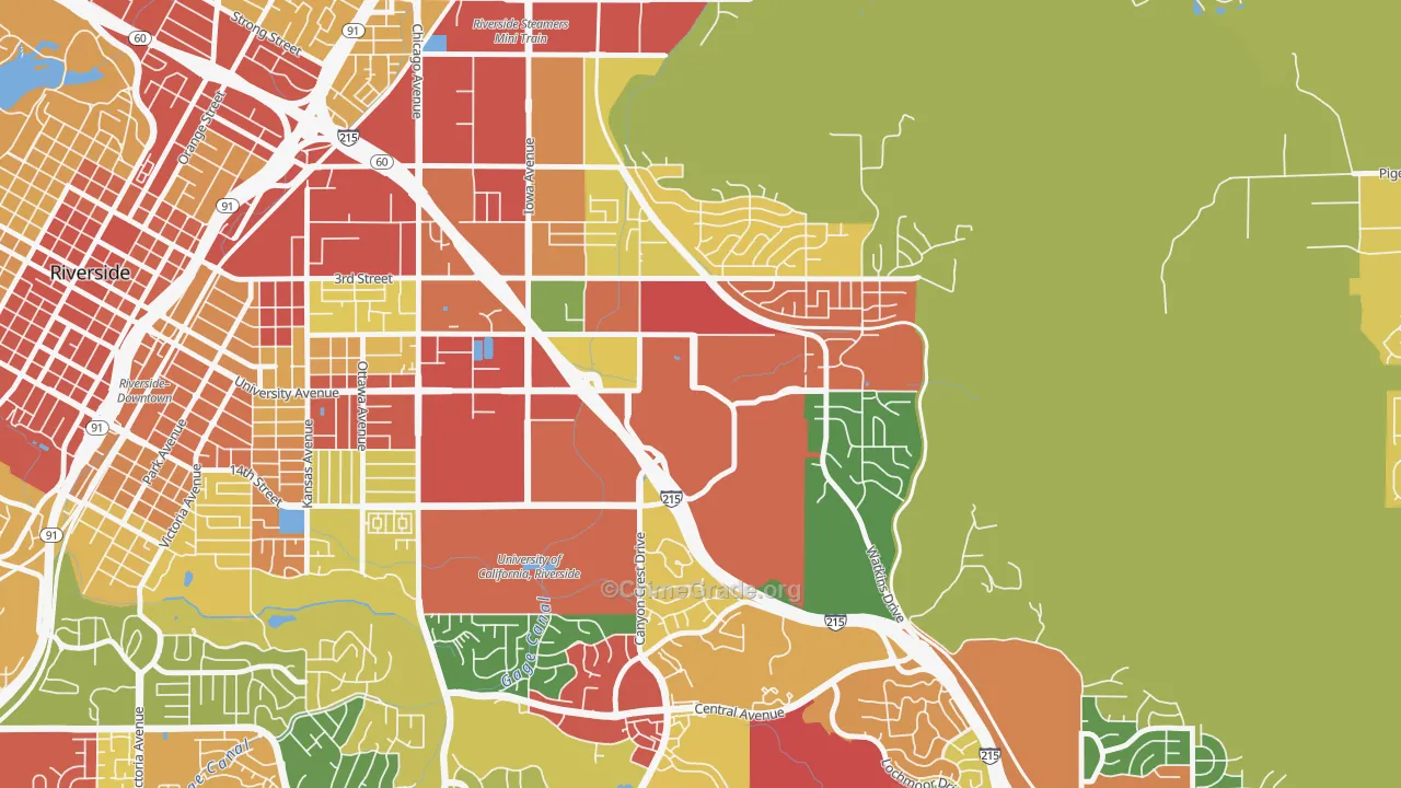 92521, CA Map of Theft Rates