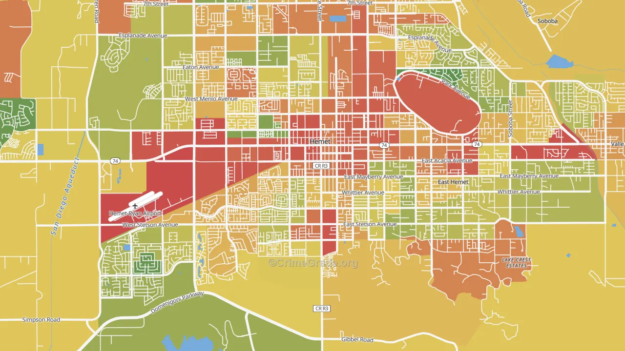 92543, CA Map of Theft Rates