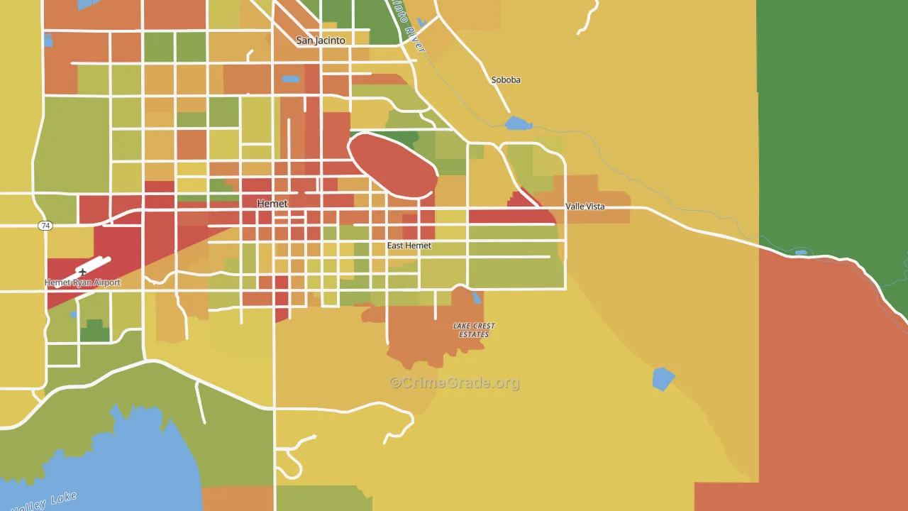92544, CA Map of Theft Rates