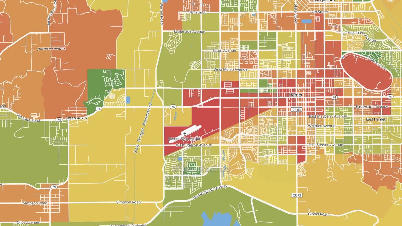 92545, CA Map of Theft Rates
