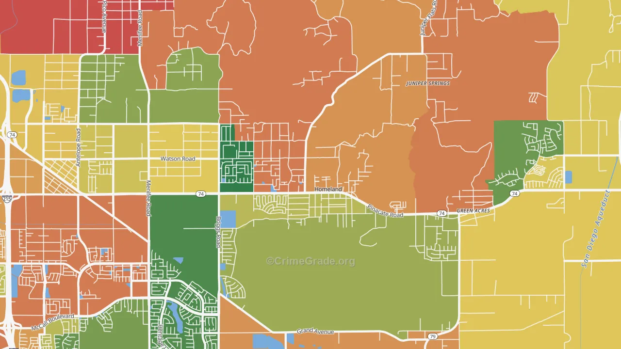 92548, CA Map of Theft Rates