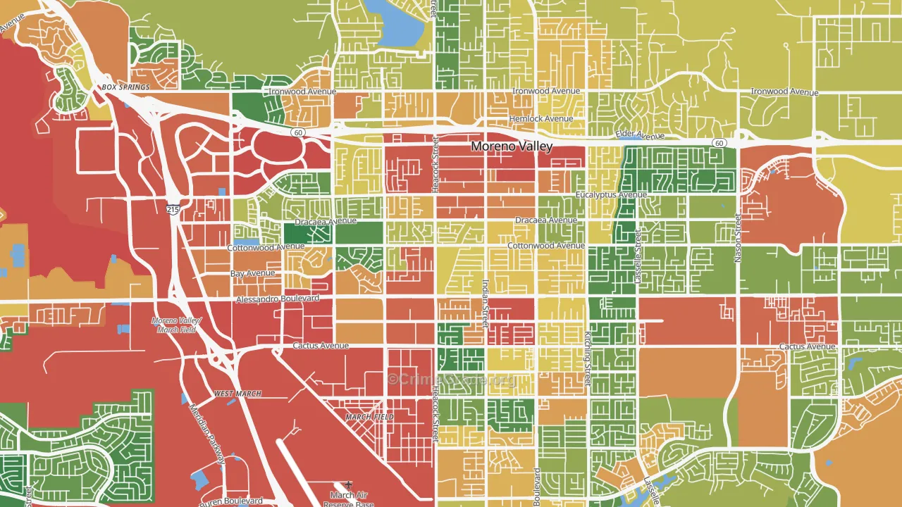92553, CA Map of Theft Rates