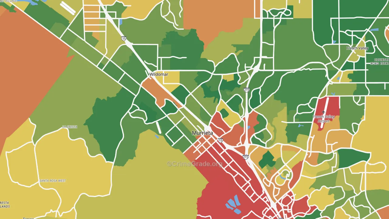 92562, CA Map of Theft Rates