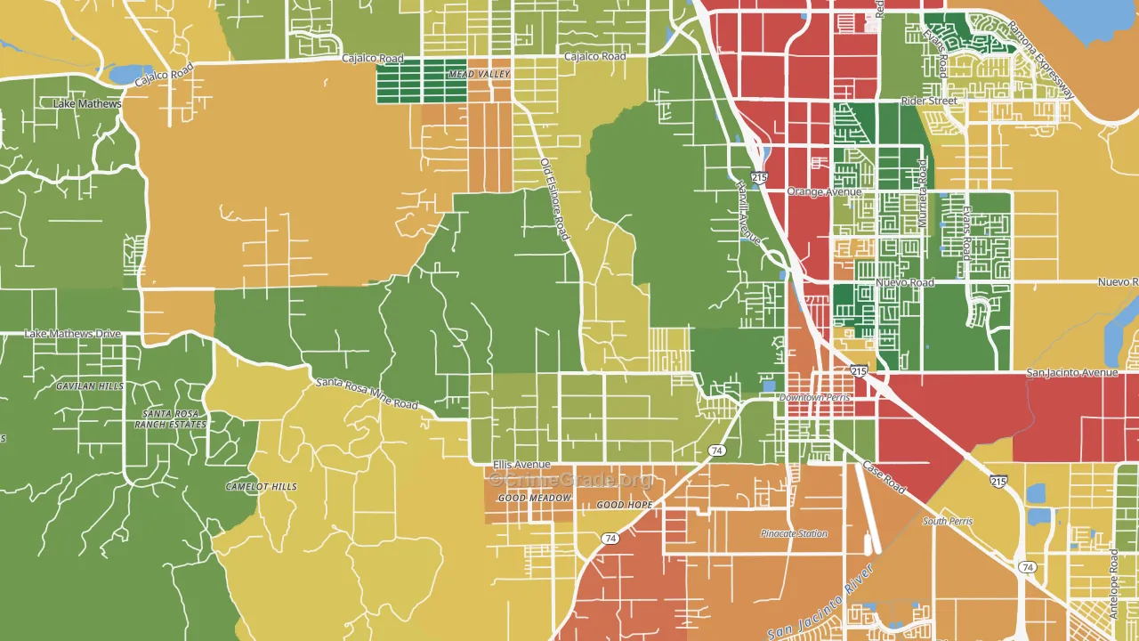92570, CA Map of Theft Rates
