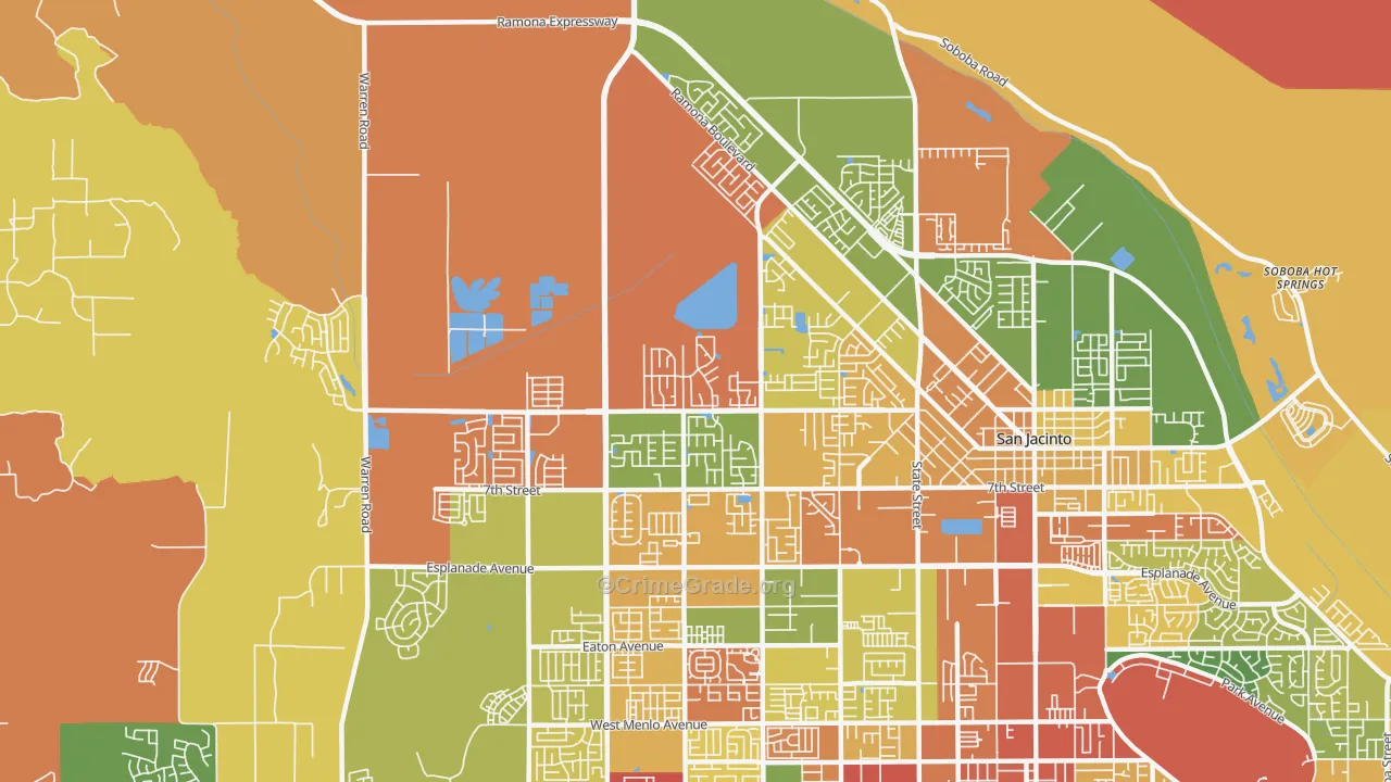 92582, CA Map of Theft Rates