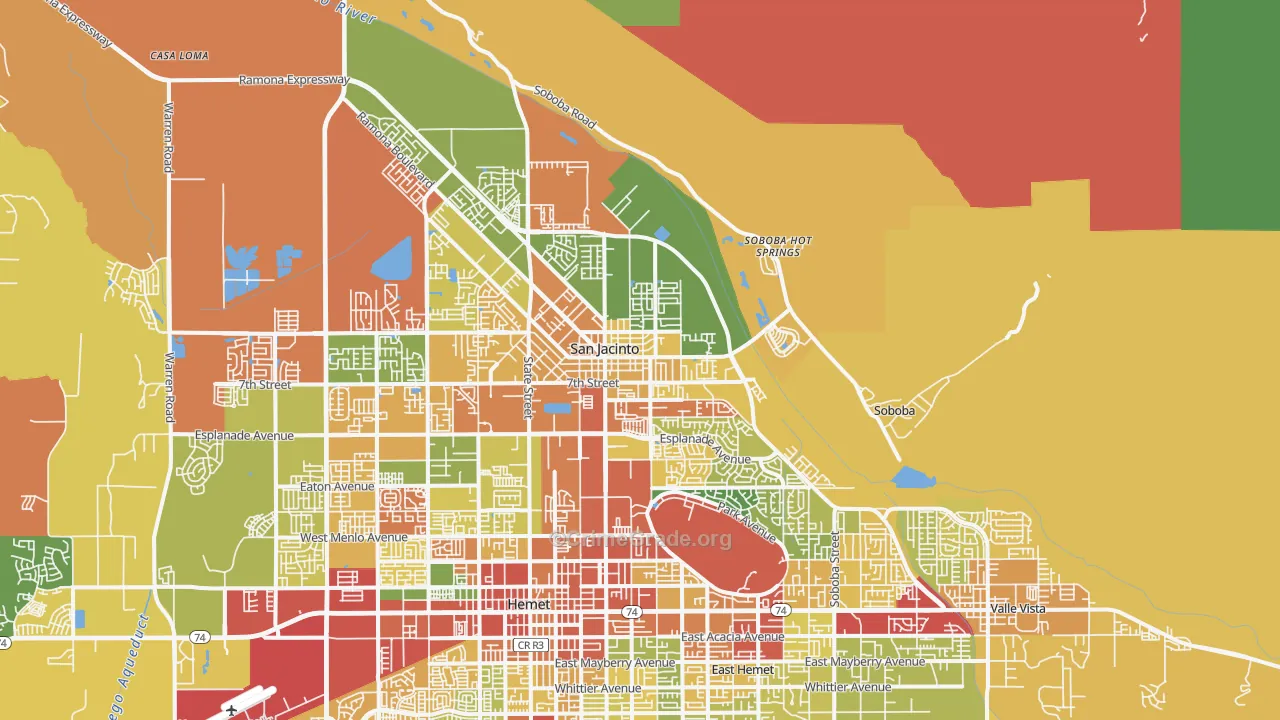 92583, CA Map of Theft Rates