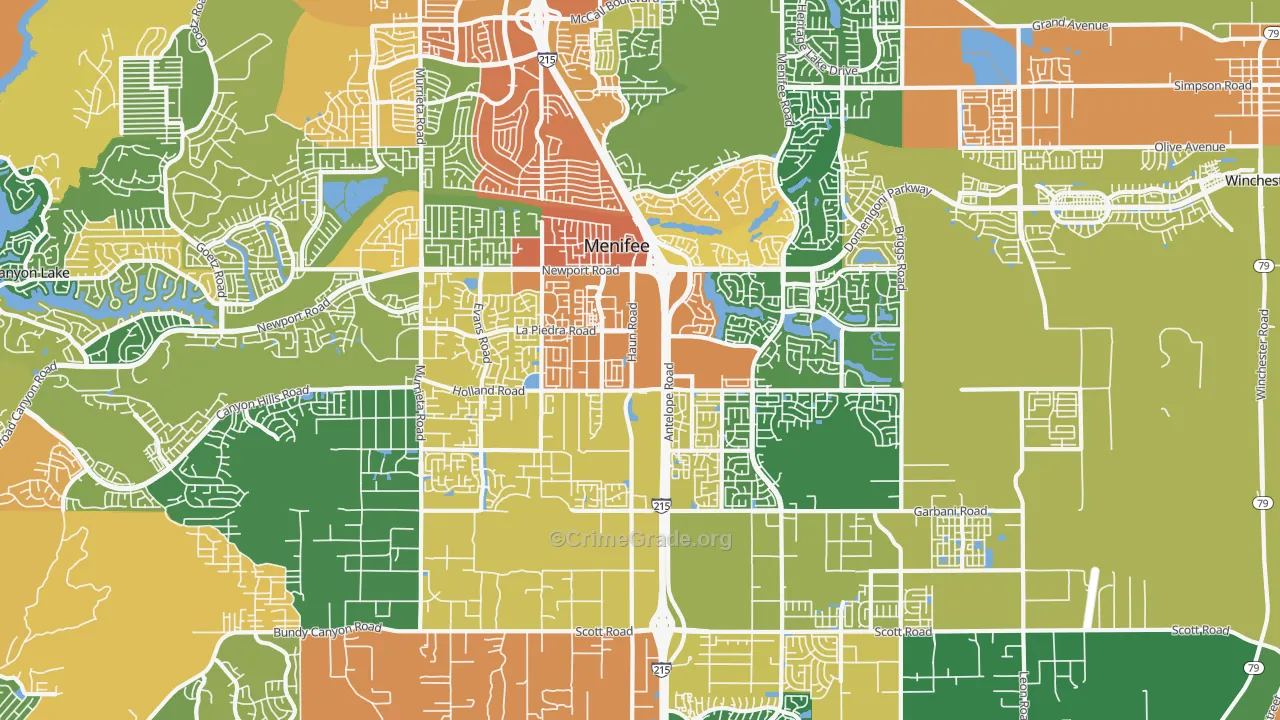 92584, CA Map of Theft Rates