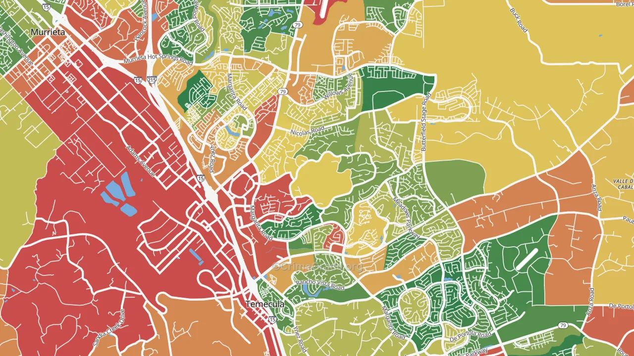92591, CA Map of Theft Rates