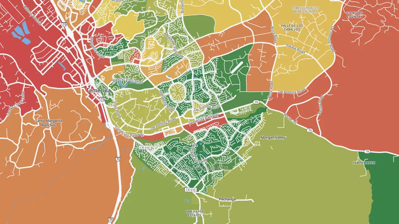 92592, CA Map of Theft Rates