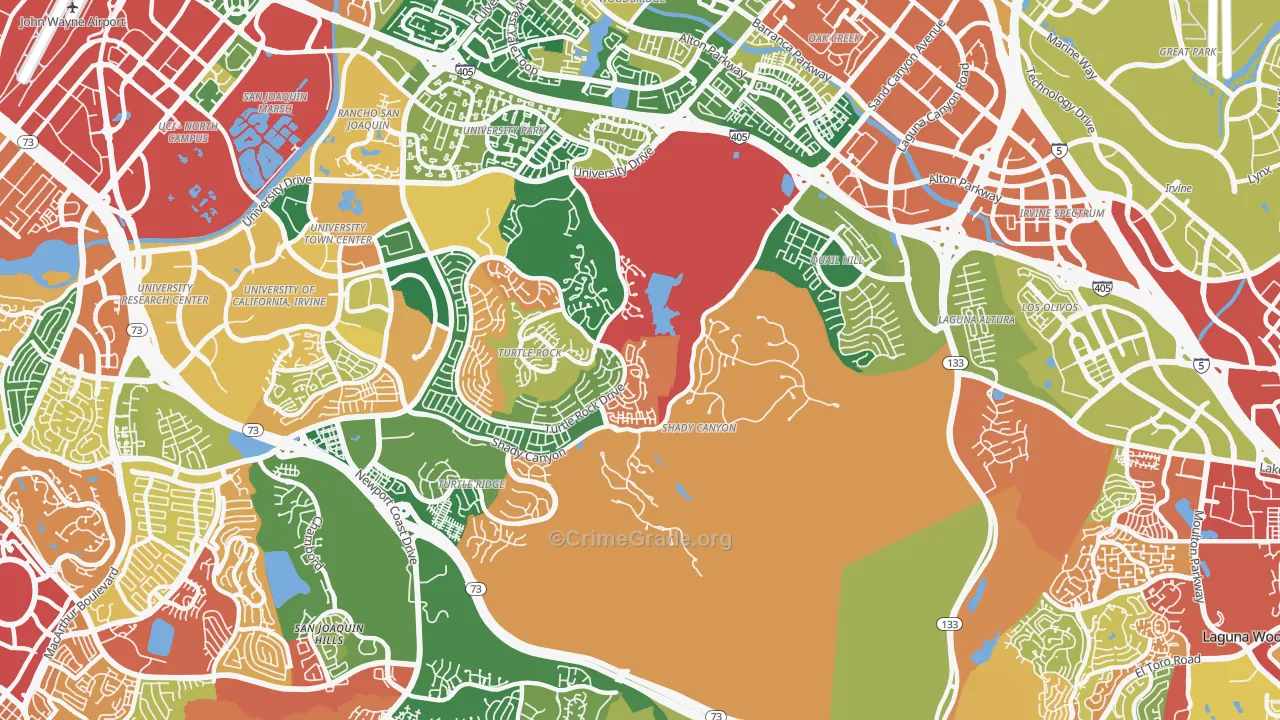 92603, CA Map of Theft Rates
