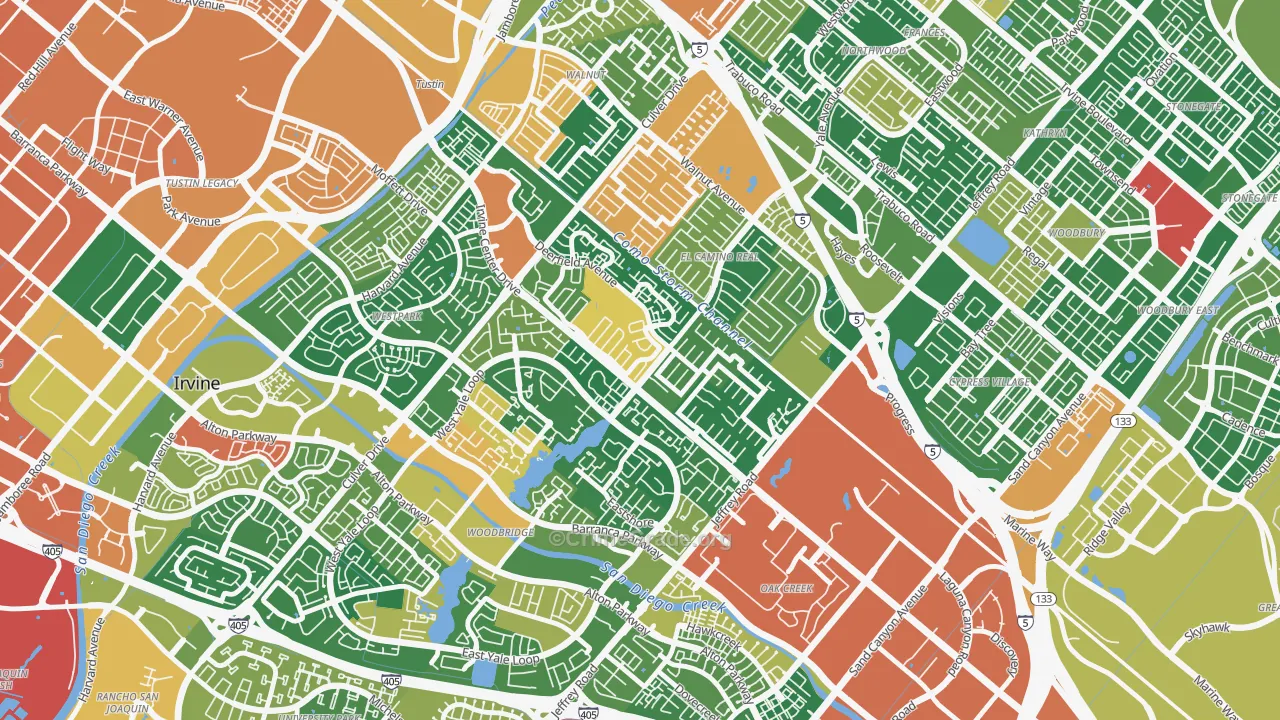 92604, CA Map of Theft Rates