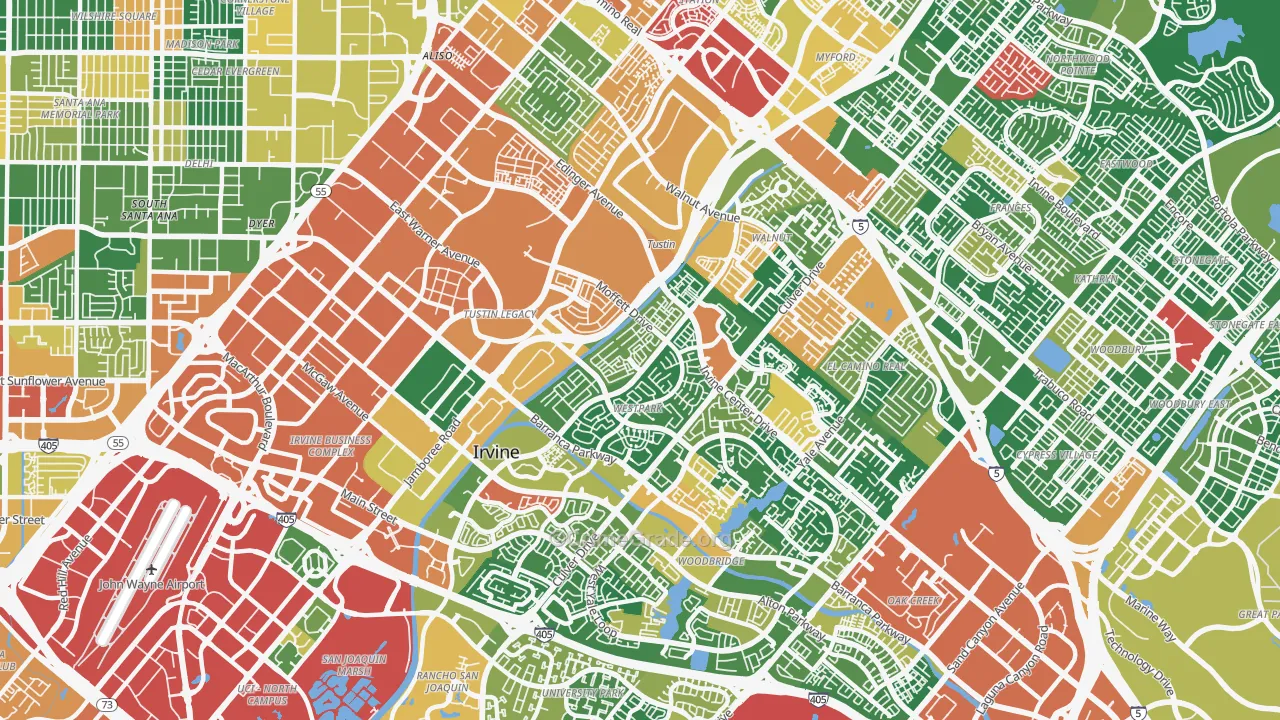 92606, CA Map of Theft Rates