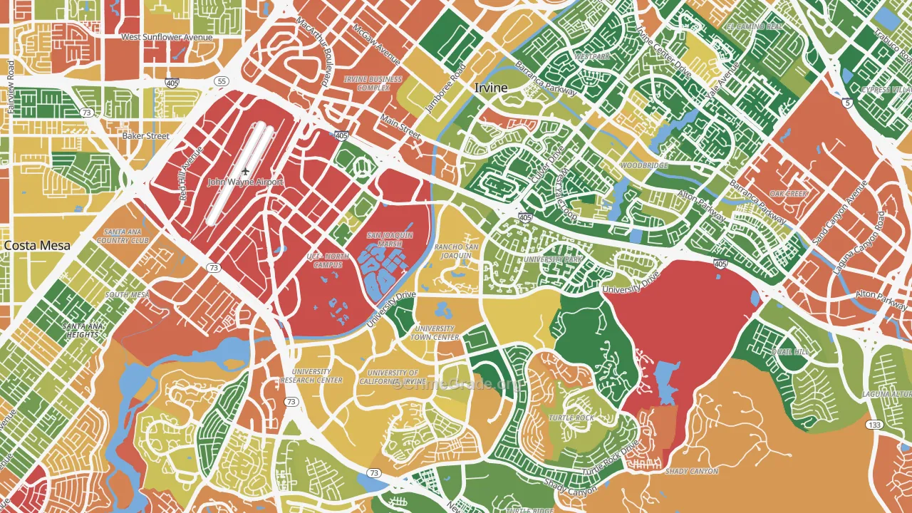 92612, CA Map of Theft Rates