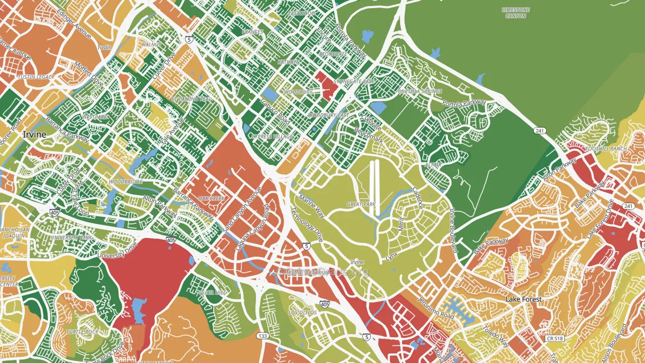 92618, CA Map of Theft Rates