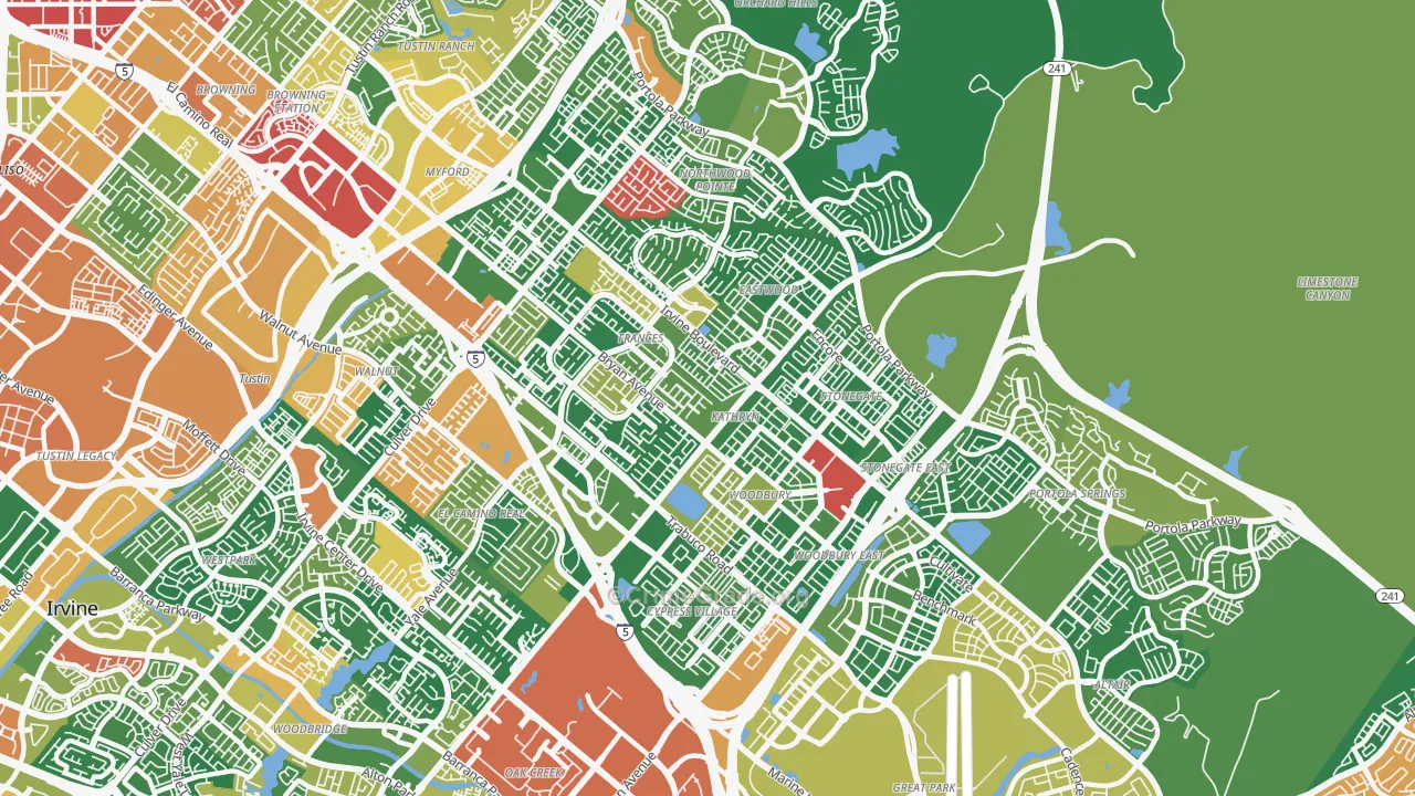 92620, CA Map of Theft Rates
