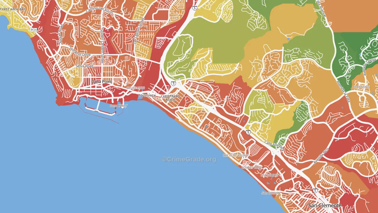 92624, CA Map of Theft Rates