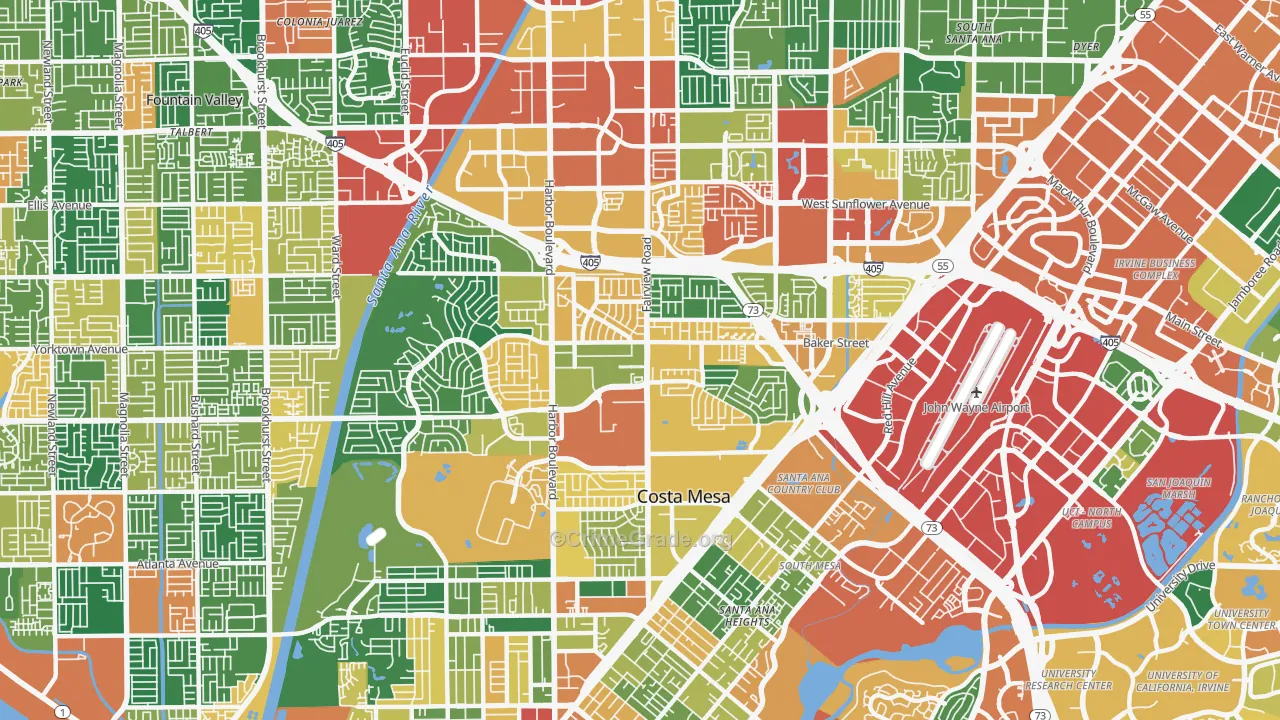 92626, CA Map of Theft Rates