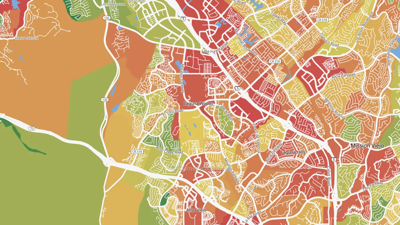 92637, CA Map of Theft Rates