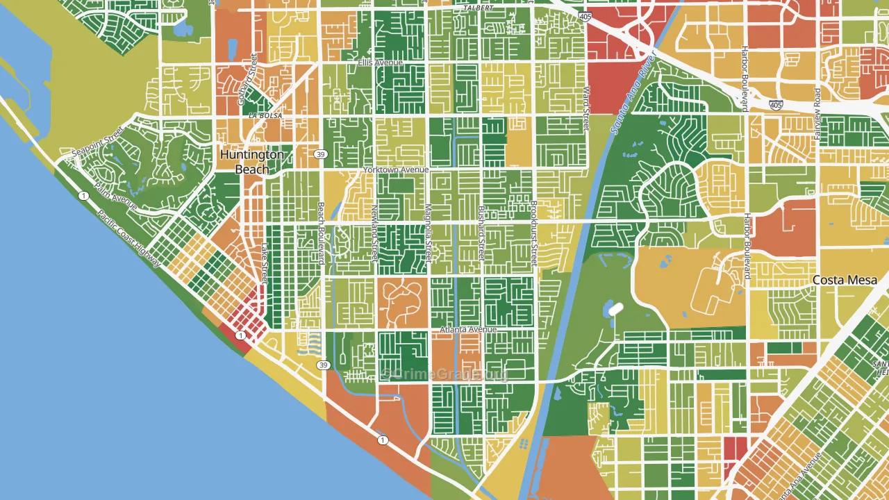 92646, CA Map of Theft Rates