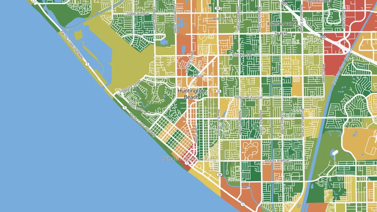 92648, CA Map of Theft Rates