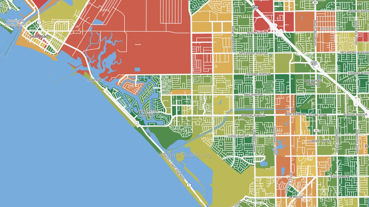 92649, CA Map of Theft Rates