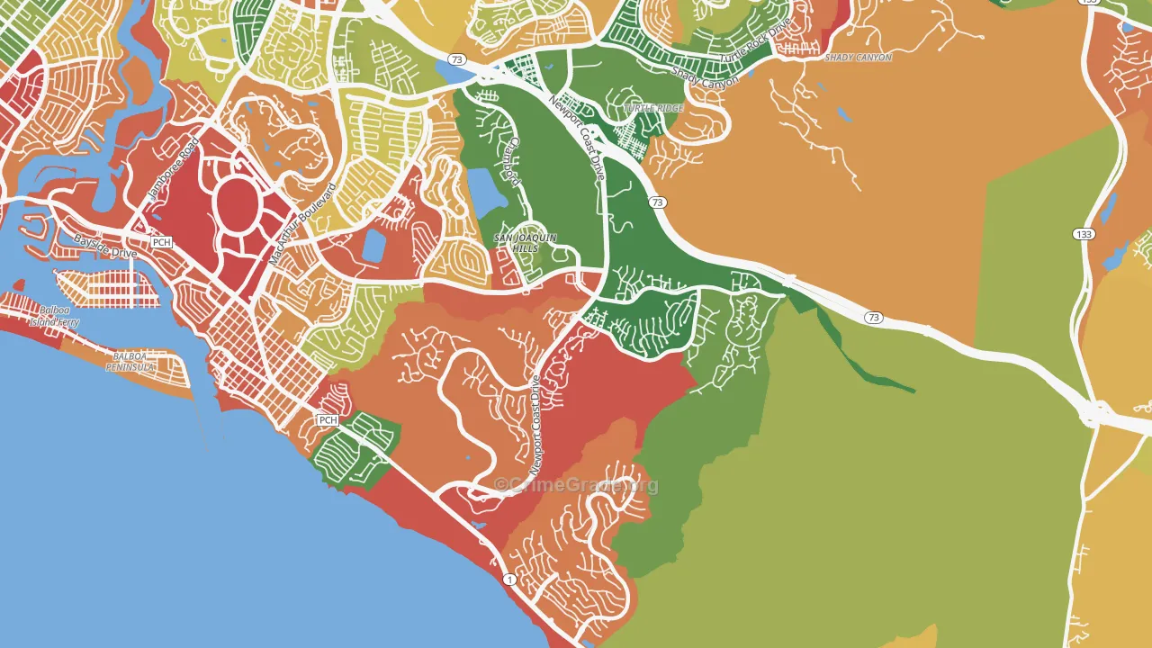 92657, CA Map of Theft Rates