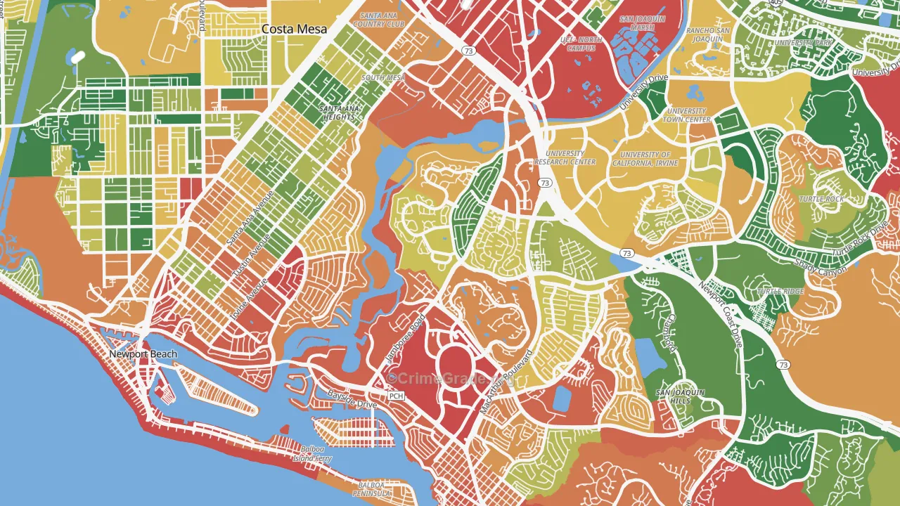 92660, CA Map of Theft Rates