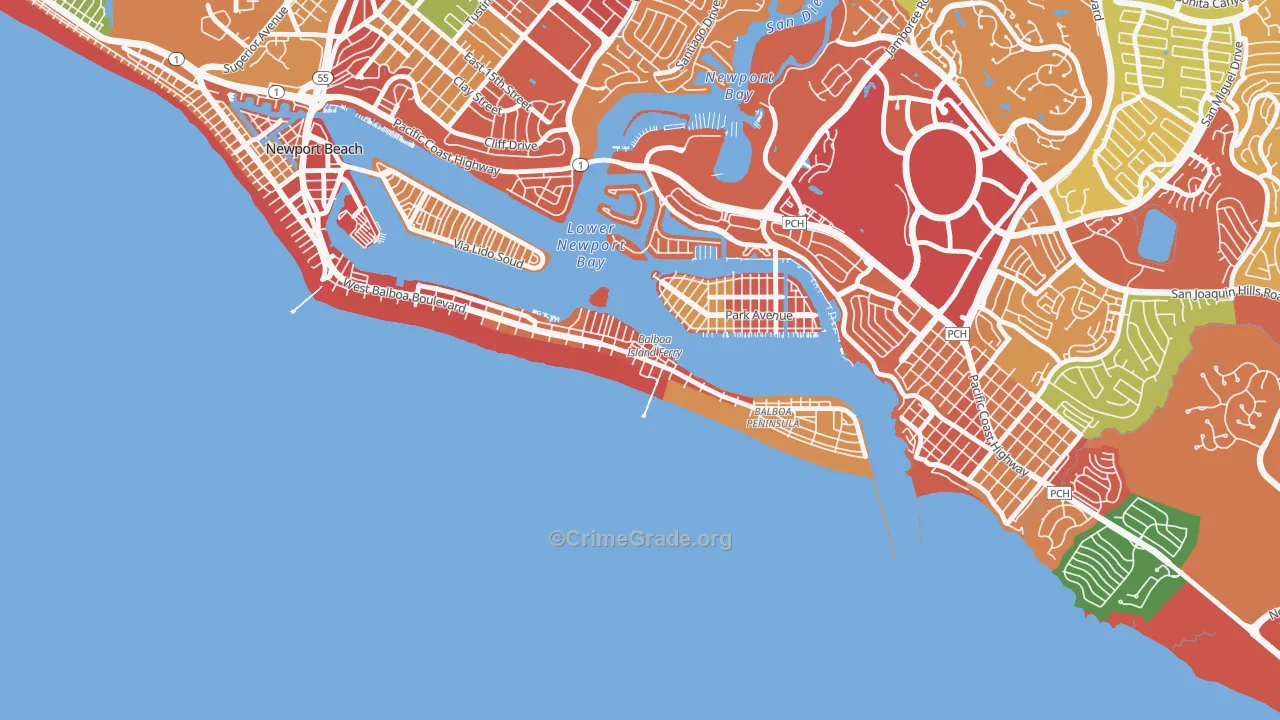 92661, CA Map of Theft Rates