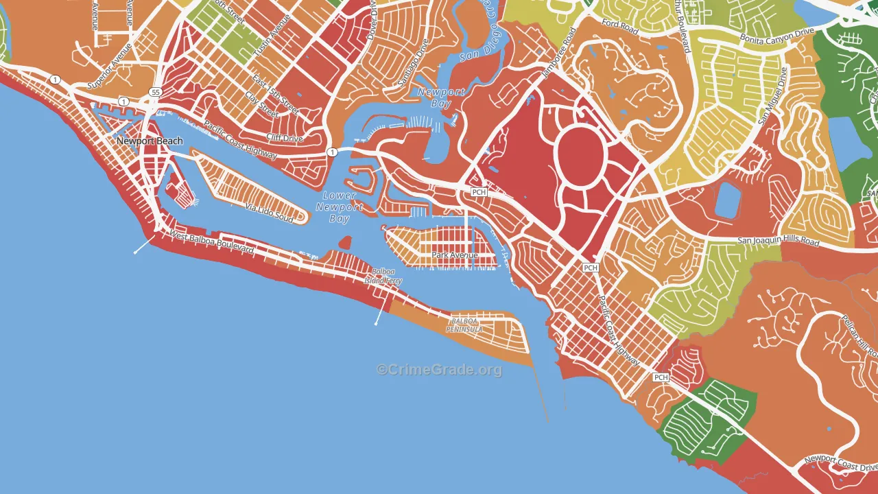 92662, CA Map of Theft Rates