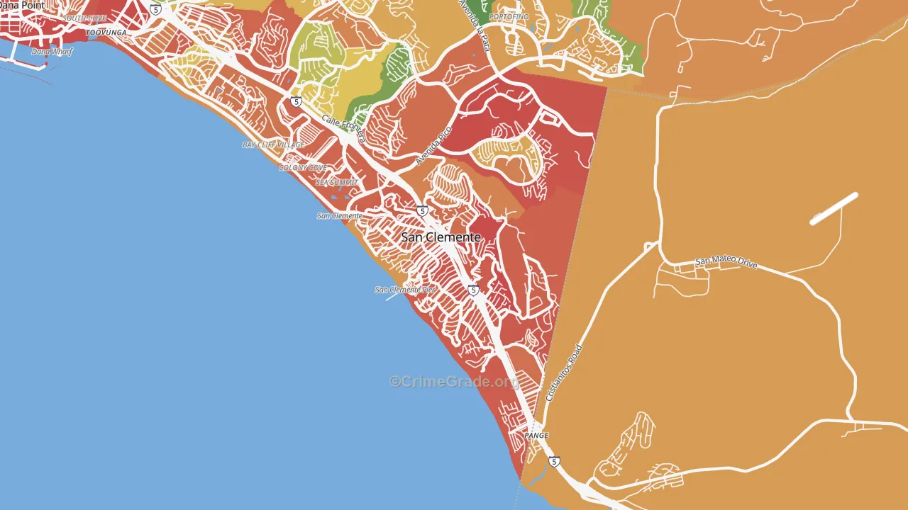 92672, CA Map of Theft Rates