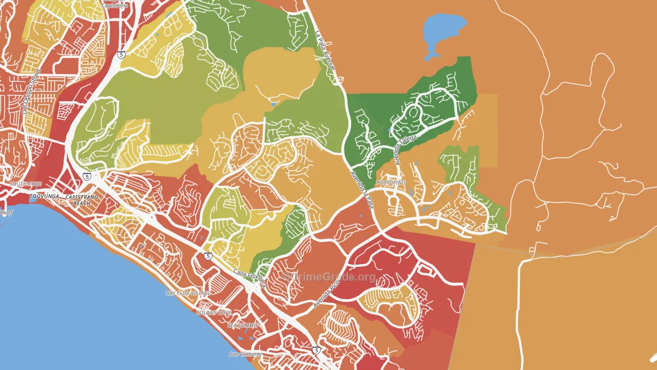 92673, CA Map of Theft Rates