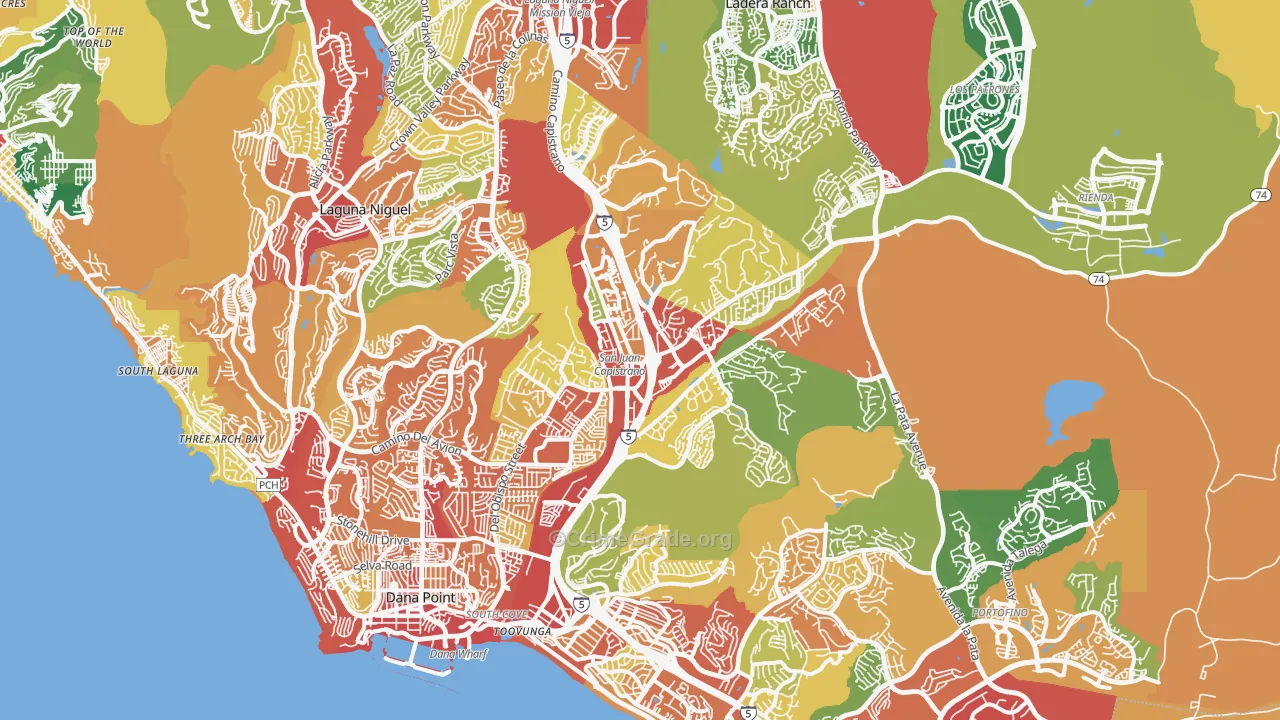 92675, CA Map of Theft Rates