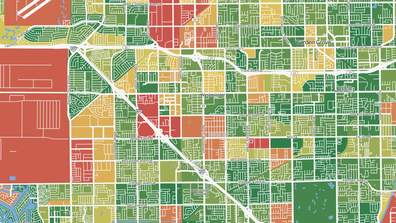 92683, CA Map of Theft Rates
