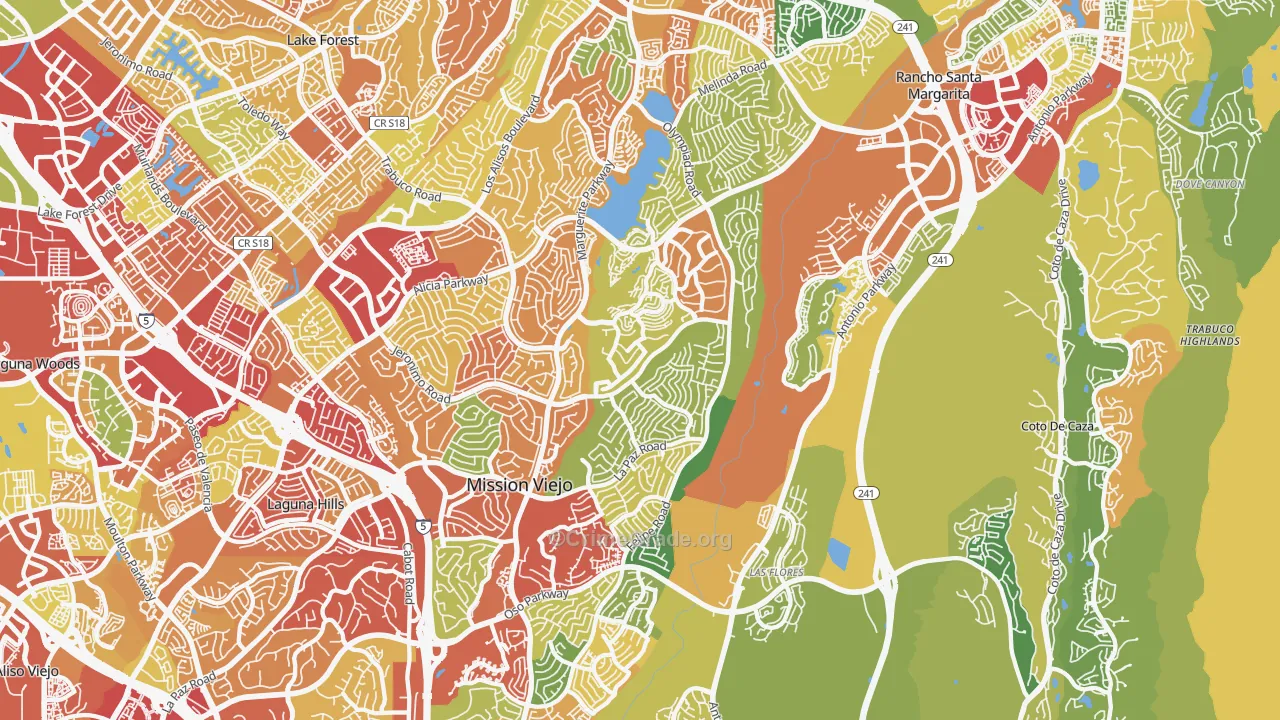 92692, CA Map of Theft Rates