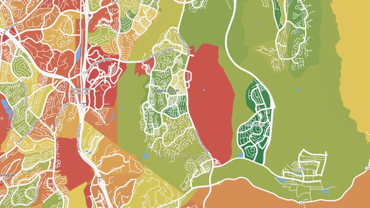 92694, CA Map of Theft Rates