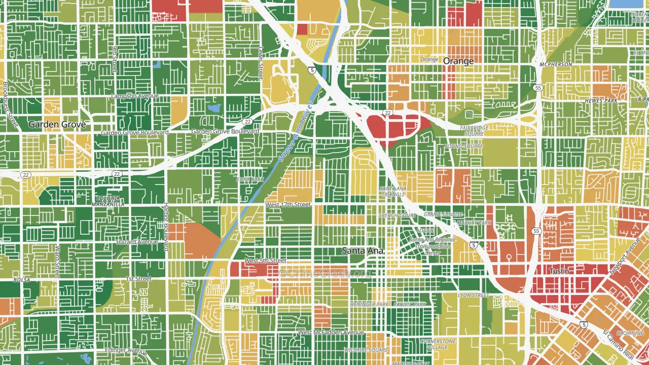 92706, CA Map of Theft Rates