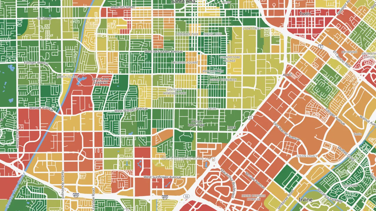 92707, CA Map of Theft Rates