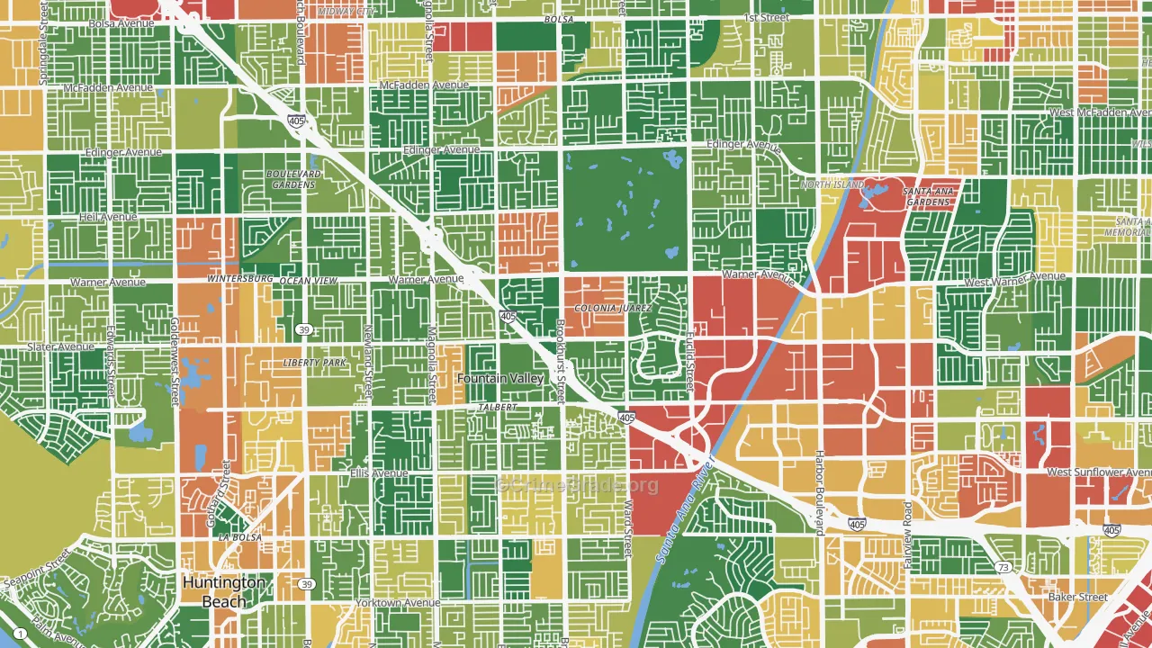 92708, CA Map of Theft Rates