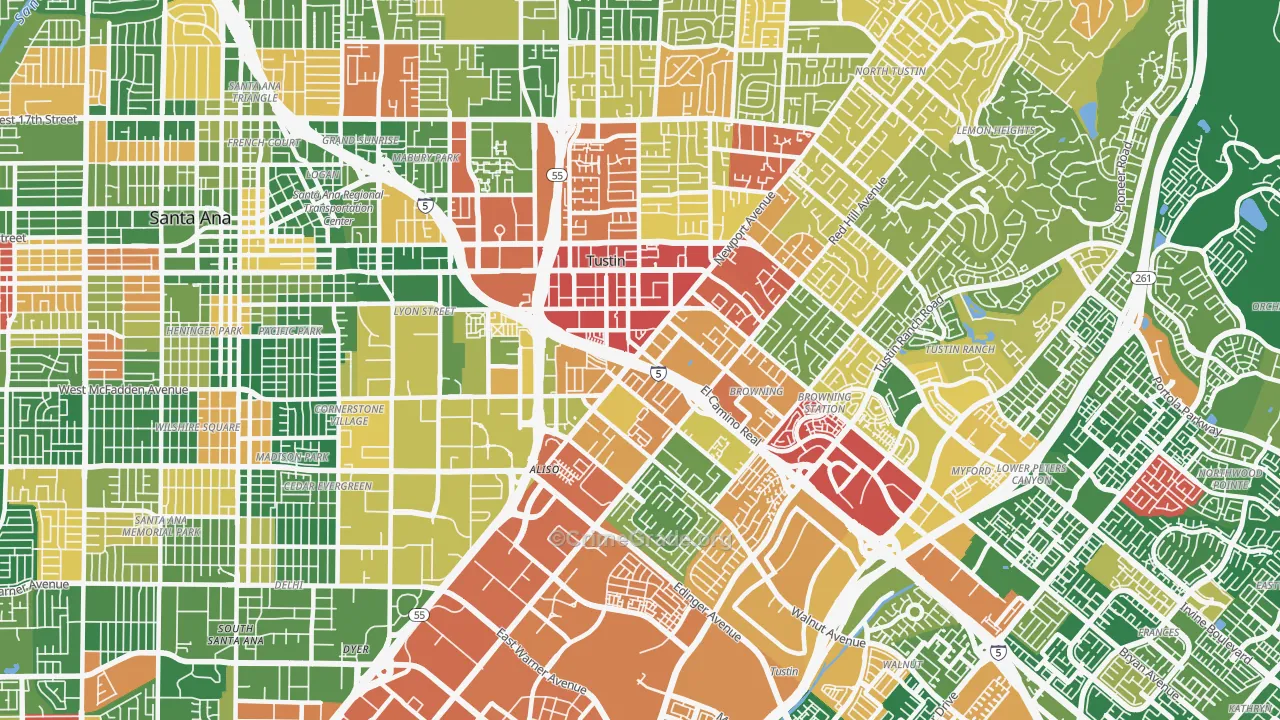 92780, CA Map of Theft Rates